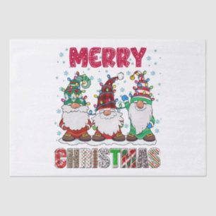 Fröhliche Weihnachts-Gnom-Familie Lustiger Weihnac Seidenpapier