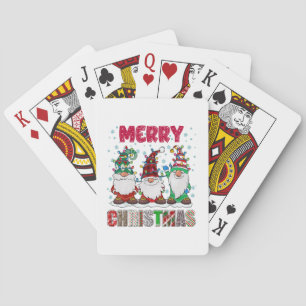 Fröhliche Weihnachts-Gnom-Familie Lustiger Weihnac Spielkarten