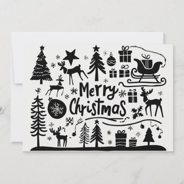 Fröhliche Weihnachts-Grafikkarte Feiertagskarte (Vorderseite)