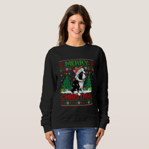Fröhliche Weihnachts-Lighting Ugly Boston Terrier Sweatshirt