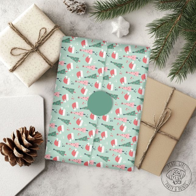 Fröhliche Weihnachts-Minz Geschenkpapier (Von Creator hochgeladen)