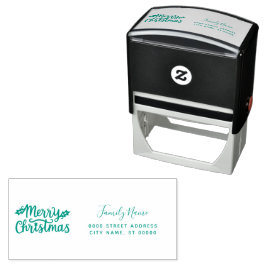 Fröhliche Weihnachts-Rücksendeadresse Selbstfarbig Permastempel