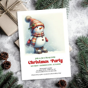 Fröhliche Weihnachts-Schneemann-Einladung für Kind Einladung