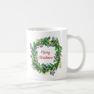 Fröhliche Weihnachts-Weihnachtskränze Kaffeetasse