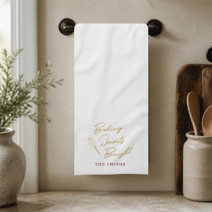 Fröhliche Weihnachtsbäckerei Familienname Weihnach Geschirrtuch