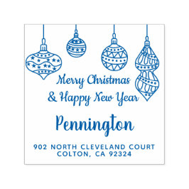 Fröhliche Weihnachtsballs Rücksendeadresse Permastempel