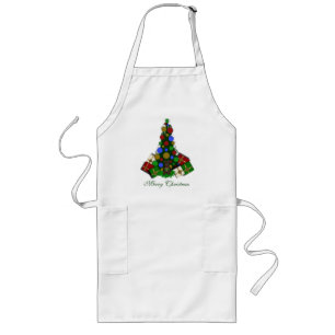 Fröhliche Weihnachtsbaum-Schürze Lange Schürze