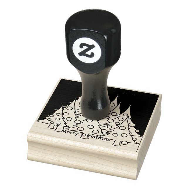 Fröhliche Weihnachtsbäume  Gummistempel (Stempel)
