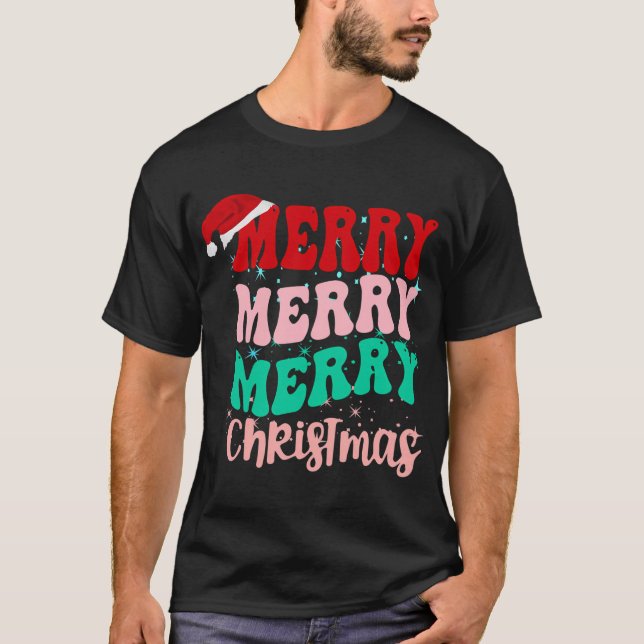Fröhliche Weihnachtsbäume T-Shirt (Vorderseite)