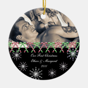 Fröhliche Weihnachtsbrauch-Bild-Schneeflocken Keramikornament