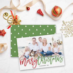 Fröhliche Weihnachtsbrusenkalligraphie Modernes Fo Feiertagskarte
