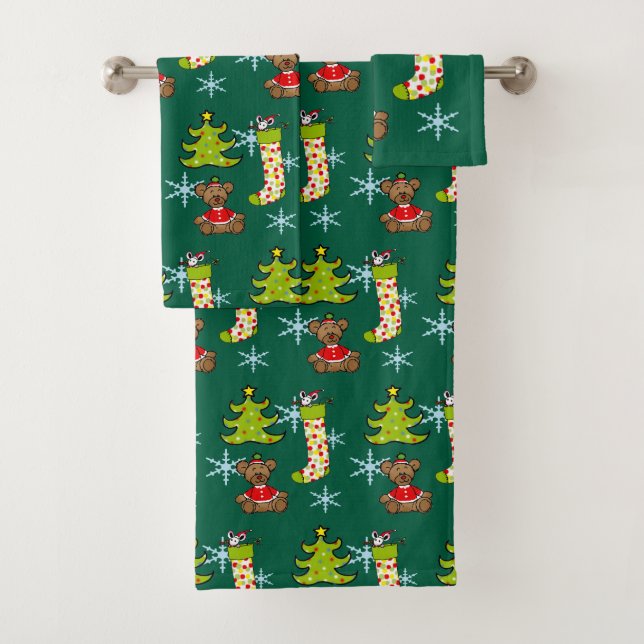 fröhliche Weihnachtsdekoration Badhandtuch Set (Insitu)