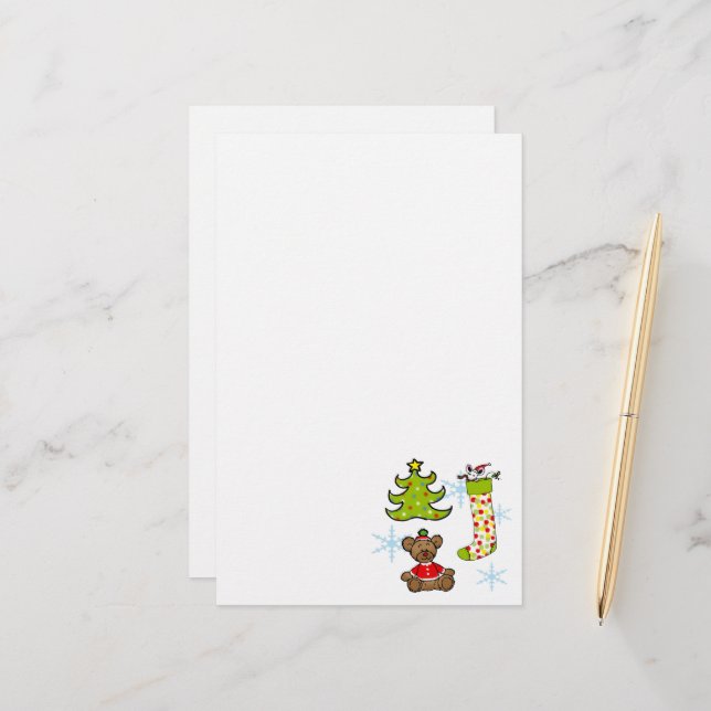 fröhliche Weihnachtsdekoration Briefpapier (Vorderseite/Rückseite Beispiel)