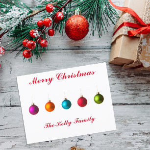 Fröhliche Weihnachtsdekoration mit Text Feiertagspostkarte