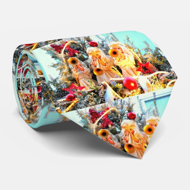 fröhliche Weihnachtsengel trompelnd Krawatte (Gerollt)