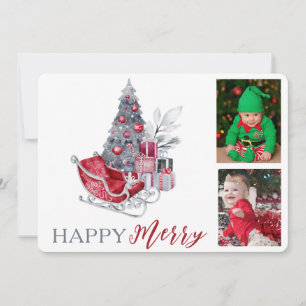 Fröhliche Weihnachtsfamilienfoto-Feiertage 