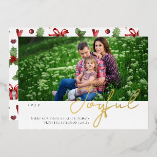 Fröhliche Weihnachtsfamilienfoto Moderne Folien Sc Feiertagskarte