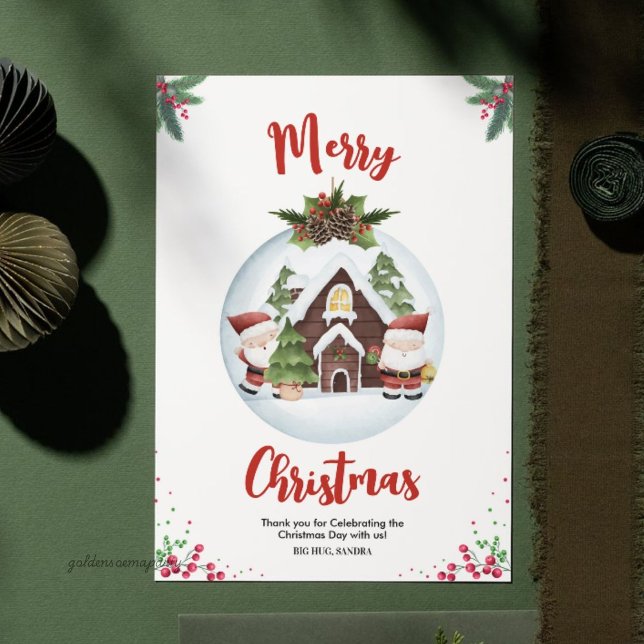 Fröhliche Weihnachtsfeier Dankeskarte (Merry Vibes Christmas Party Thank You Card
)
