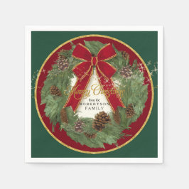 Fröhliche Weihnachtsfeier Dekoration Pine Wreath Serviette