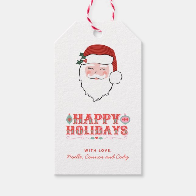 Fröhliche Weihnachtsfeier | Happy Holidays Geschenkanhänger (Vorderseite)