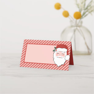 Fröhliche Weihnachtsfeier Rosa und Roter Streife Platzkarte