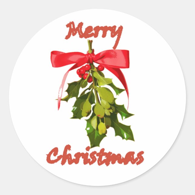 fröhliche Weihnachtsfeier Runder Aufkleber (Vorderseite)