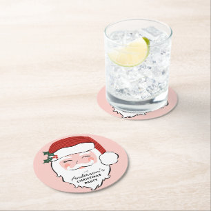 Fröhliche Weihnachtsfeier   Weihnachts-Party Runder Pappuntersetzer