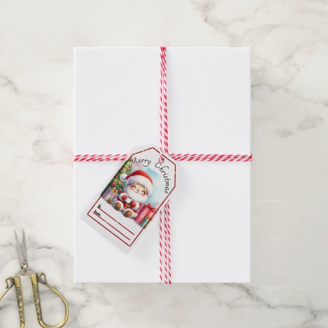 Fröhliche Weihnachtsfeiertage Geschenkanhänger (Mit Garn)