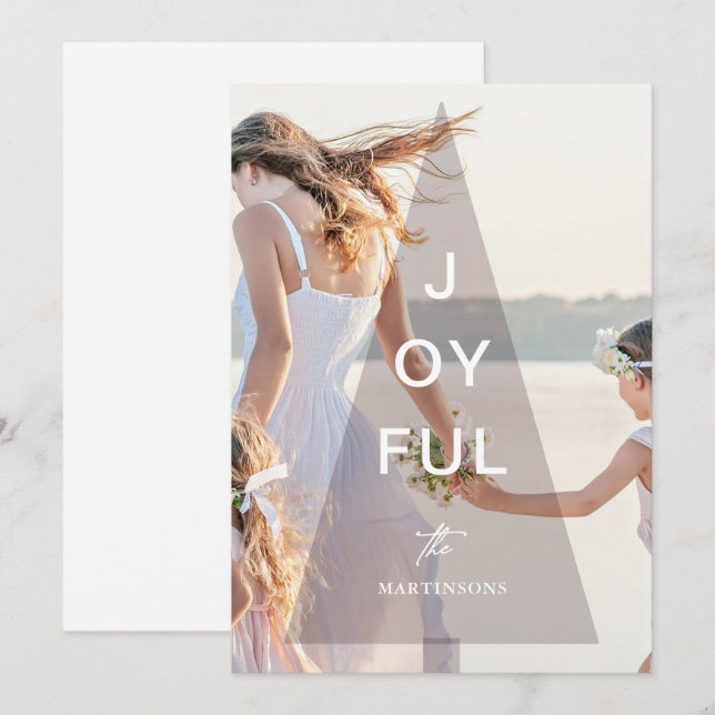 Fröhliche Weihnachtsfeiertage mit rosa Baumhütten Feiertagskarte (Vorne/Hinten)