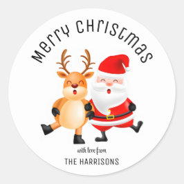 Fröhliche Weihnachtsfeiertage Runder Aufkleber