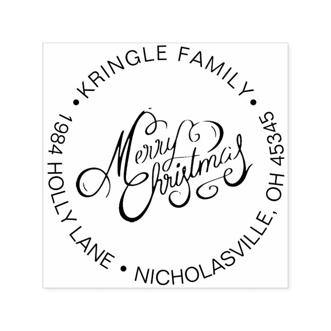 Fröhliche Weihnachtsferien-Rücksendeadresse Permastempel (Design)