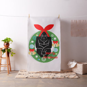 fröhliche Weihnachtsgorillenstoffe Stoff