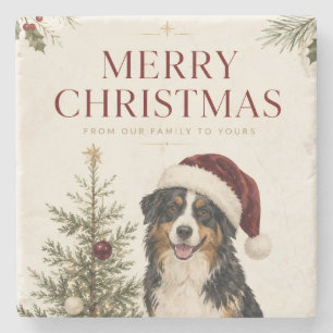 Fröhliche Weihnachtsgrüße für Hundebesitzer Steinuntersetzer