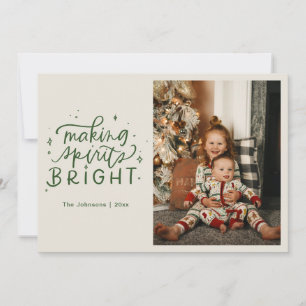 Fröhliche Weihnachtsgrüße Handlettering-Foto Feiertagskarte