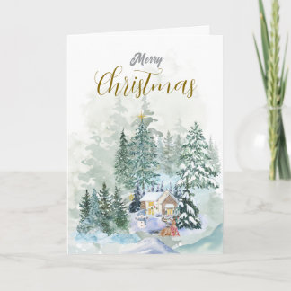 Fröhliche Weihnachtsgrüße | Minimal | Wasserfarbe Feiertagskarte