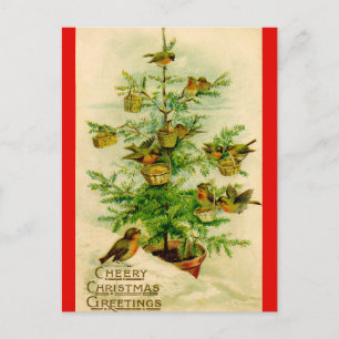 Fröhliche Weihnachtsgrüße Vintage-Postkarte Feiertagspostkarte