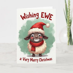 Fröhliche Weihnachtskarte mit Schaf Karte