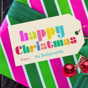 fröhliche Weihnachtsküche Personalisierter Regenbo Geschenkanhänger