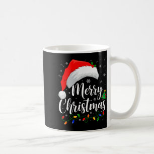 Fröhliche Weihnachtslichter Santa Hut Xmas Familie Kaffeetasse