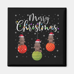 Fröhliche Weihnachtslichter Weihnachtsmann Hut Sch Magnet
