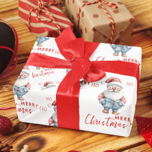 Fröhliche Weihnachtsmann Ho Ho Ho Frohe Weihnachte Geschenkpapier