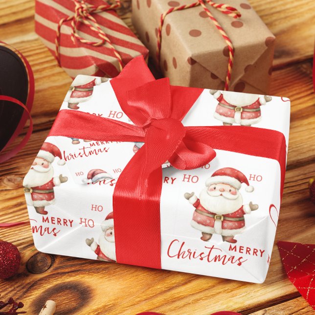 Fröhliche Weihnachtsmann Ho Ho Ho Frohe Weihnachte Geschenkpapier (Von Creator hochgeladen)