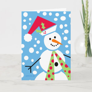 Fröhliche Weihnachtsmannmützesnowman-Grußkarte Feiertagskarte