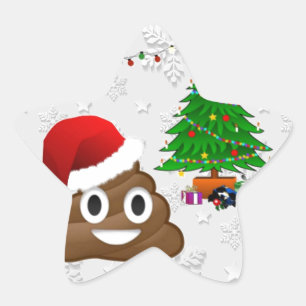 fröhliche Weihnachtspoo emoji Stern-Aufkleber