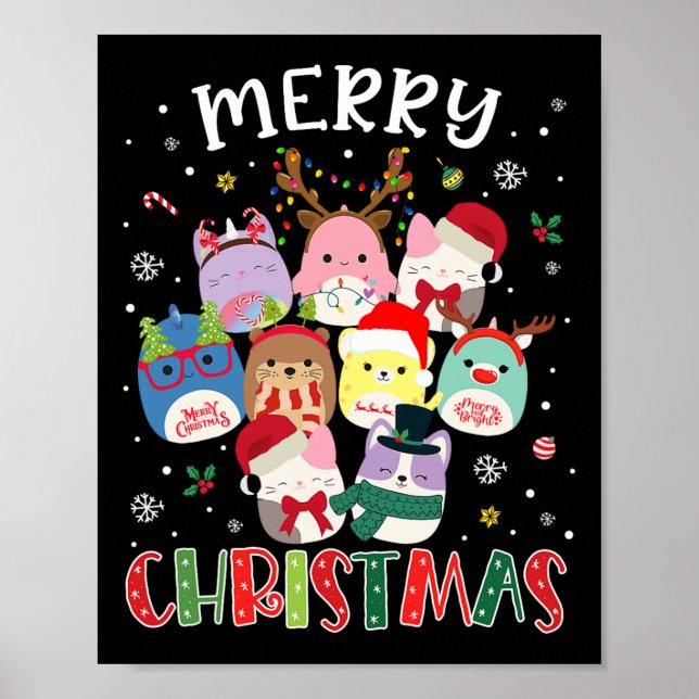Fröhliche Weihnachtsscherze Squad Mallow Girls Boy Poster (Vorne)