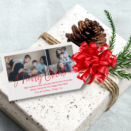 fröhliche Weihnachtsschick Kalligrafie 2 Fotos Col Geschenkanhänger