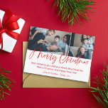 fröhliche Weihnachtsschick Kalligrafie 2 Fotos Col Mitteilungskarte<br><div class="desc">Fröhliche Weihnachten chic Kalligrafie 2 Fotos Collage Card,  custom.</div>