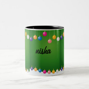 fröhliche Weihnachtsschmuck - Tasse für grünen Kaf