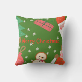 fröhliche Weihnachtsschneeflocken mit Santa Kissen
