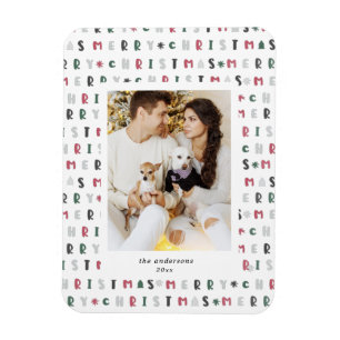 fröhliche Weihnachtsschrift Foto Urlaub Magnet